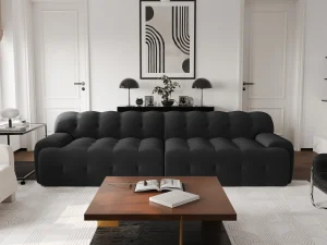 Comfy Cloud 102.4inch Oversized Modular Sectional Sofa 3D Mesh Fabric Curved Loveseat for Living Room - No Assembly Required