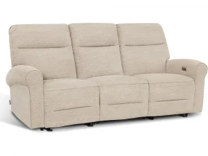 Minimalist 87.8" wall hugger power reclining sofa with drop down table, 3-seater recliner couch for small spaces living room rv,