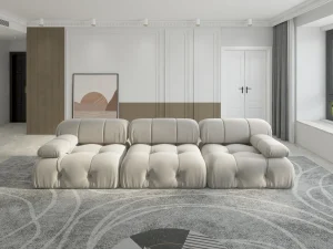 104" Minimalist Modular Sectional Sofas Modern Velvet Convertible Couches 3 Seats Living Room Sofa Sets for Office Apartment