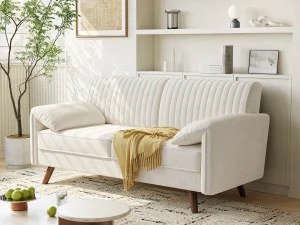 64.5" Loveseat Sofa, Chenille Loveseat, Small Couch for Living Room, Deep Seat Love Seat Comfy Couches for Small Spaces